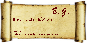 Bachrach Géza névjegykártya