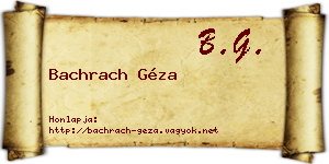 Bachrach Géza névjegykártya