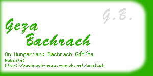 geza bachrach business card